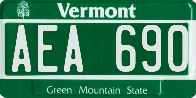 VT license plate AEA690