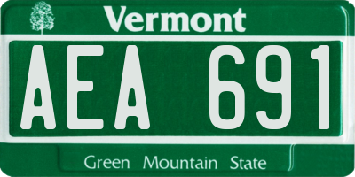 VT license plate AEA691