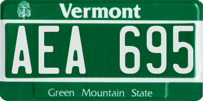 VT license plate AEA695