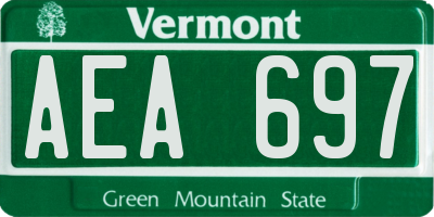 VT license plate AEA697