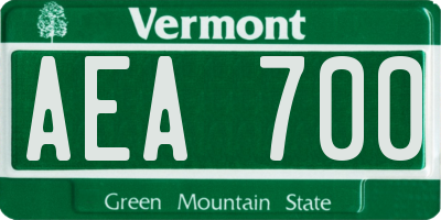 VT license plate AEA700