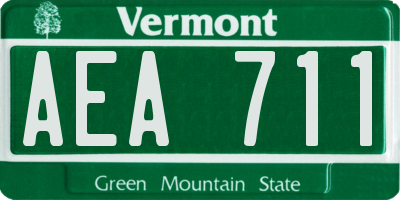 VT license plate AEA711