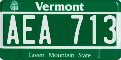 VT license plate AEA713