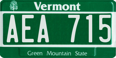 VT license plate AEA715