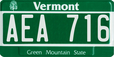 VT license plate AEA716