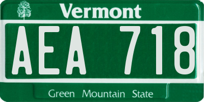 VT license plate AEA718