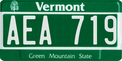 VT license plate AEA719
