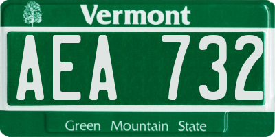 VT license plate AEA732