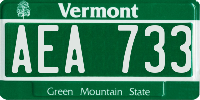 VT license plate AEA733