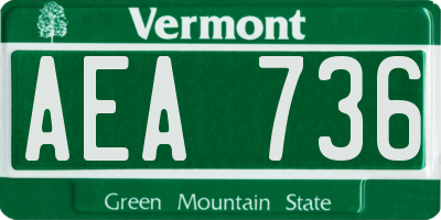 VT license plate AEA736