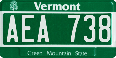 VT license plate AEA738