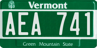 VT license plate AEA741