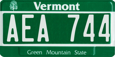 VT license plate AEA744