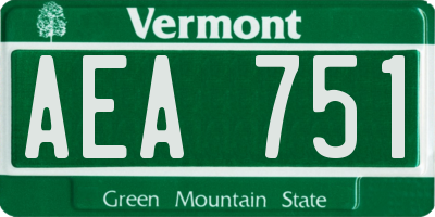 VT license plate AEA751