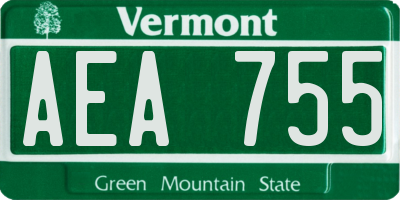 VT license plate AEA755