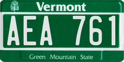 VT license plate AEA761
