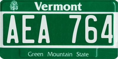 VT license plate AEA764