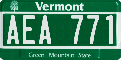 VT license plate AEA771