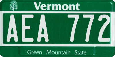 VT license plate AEA772