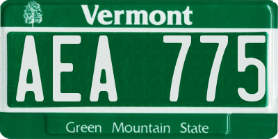 VT license plate AEA775