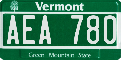 VT license plate AEA780