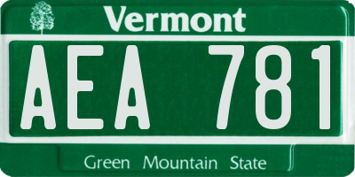 VT license plate AEA781