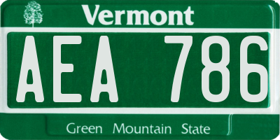 VT license plate AEA786
