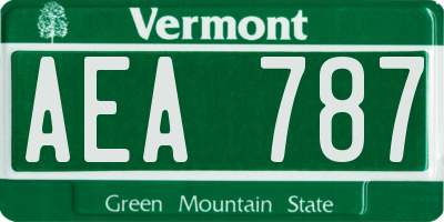VT license plate AEA787