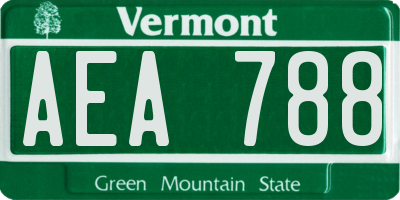 VT license plate AEA788