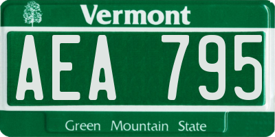 VT license plate AEA795