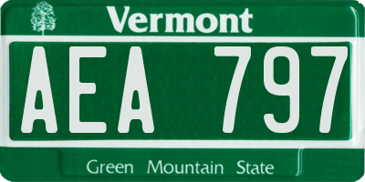 VT license plate AEA797