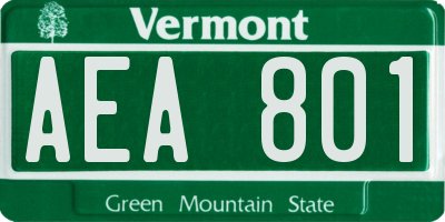 VT license plate AEA801