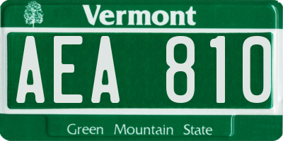 VT license plate AEA810