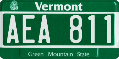 VT license plate AEA811