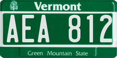 VT license plate AEA812