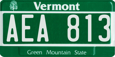 VT license plate AEA813