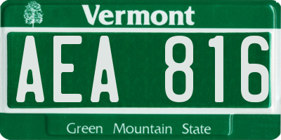 VT license plate AEA816