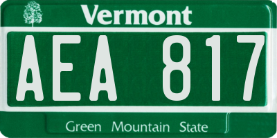 VT license plate AEA817