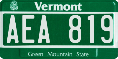VT license plate AEA819
