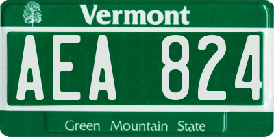 VT license plate AEA824