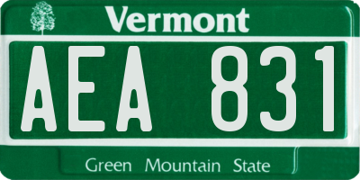 VT license plate AEA831