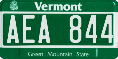VT license plate AEA844