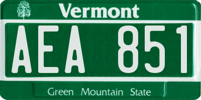 VT license plate AEA851