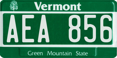 VT license plate AEA856