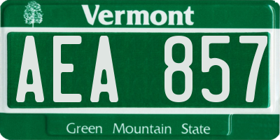 VT license plate AEA857