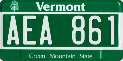 VT license plate AEA861