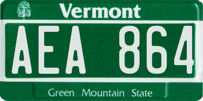 VT license plate AEA864
