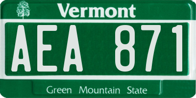 VT license plate AEA871