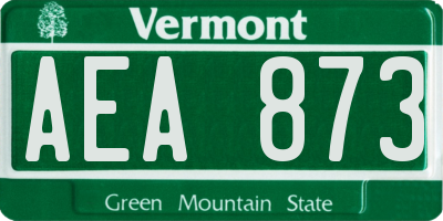 VT license plate AEA873