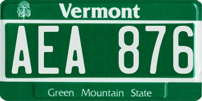 VT license plate AEA876